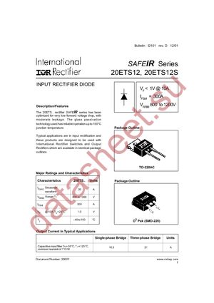 20ETS12STRR datasheet  